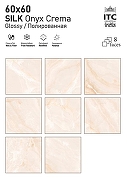 Керамогранит ITC Ceramic SILK Onyx Crema Sugar Sugar 60x60 см-2