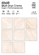Керамогранит ITC Ceramic SILK Onyx Crema Glossy Бежевый Полированный 60x60 см-3