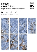 Керамогранит ITC Ceramic AGYARO Blue Sugar Синий Лаппатированный 60x120 см-2