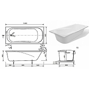Ванна из искусственного камня Creto Nova 180x80 23-1111 без гидромассажа-6