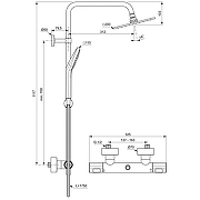 Душевая система Ideal Standard Ceratherm T100 A7240AA с термостатом Хром-3