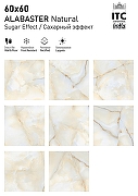 Керамогранит ITC Ceramic ALABASTER Sky Sugar Голубой Лаппатированный 60x60 см-3