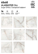 Керамогранит ITC Ceramic ALABASTER Sky Carving Голубой Карвинг 60x60 см-4