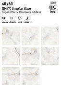 Керамогранит ITC Ceramic ONYX Smoke Blue Glossy Голубой Полированный 60x60 см-2