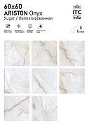 Керамогранит ITC Ceramic ARISTON Onyx White Sugar Белый Лаппатированный 60x60 см-1