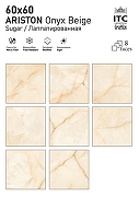 Керамогранит ITC Ceramic ARISTON Onyx White Sugar Белый Лаппатированный 60x60 см-3