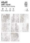Керамогранит ITC Ceramic ART Silver Carving Белый Карвинг 60x60 см-4