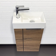 Тумба с раковиной Comforty Матэ 40 00-00015325 подвесная Дуб темно-коричневый-3