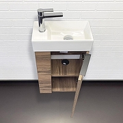 Тумба с раковиной Comforty Матэ 40 00-00015325 подвесная Дуб темно-коричневый-4