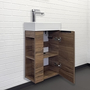 Тумба с раковиной Comforty Матэ 40 00-00015325 подвесная Дуб темно-коричневый-5