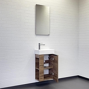 Тумба с раковиной Comforty Матэ 40 00-00015325 подвесная Дуб темно-коричневый-7