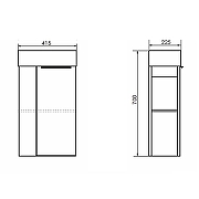 Тумба с раковиной Comforty Матэ 40 00-00015325 подвесная Дуб темно-коричневый-10