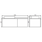 Тумба с раковиной Comforty Милан 120 00-00014697 подвесная Белая глянцевая Графит-7