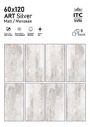 Керамогранит ITC Ceramic ART Silver Satin Matt Белый Сатинированный 60x120 см-9