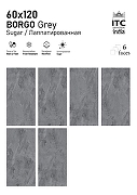 Керамогранит ITC Ceramic BORGO Grey Sugar Серый Лаппатированный 60x120 см-2