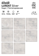 Керамогранит ITC Ceramic LURENT Silver Satin Matt Серый Сатинированный 60x60 см-8
