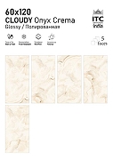 Керамогранит ITC Ceramic CLOUDY Onyx Sky Sugar Голубой Лаппатированный 60x120 см-4