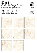 Керамогранит ITC Ceramic CLOUDY Onyx Crema Sugar Бежевый Лаппатированный 60x60 см-5