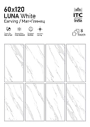 Керамогранит ITC Ceramic LUNA White Glossy Белый Полированный 60x120 см-6