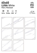 Керамогранит ITC Ceramic LUNA White Sugar Белый Лаппатированный 60x60 см-9