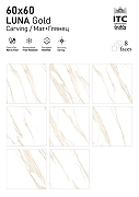 Керамогранит ITC Ceramic LUNA Gold Glossy Глянцевый 60x60 см-6