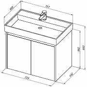 Тумба с раковиной Aquanet Nova Lite 75 302527 подвесная Дуб рошелье-12