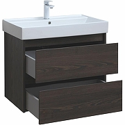 Тумба с раковиной Aquanet Nova Lite 75 305240 подвесная Дуб черный-5