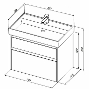 Тумба с раковиной Aquanet Nova Lite 75 305240 подвесная Дуб черный-9