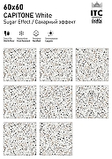 Керамогранит ITC Ceramic CAPITONE White Sugar Многоцветный Лаппатированный 60x60 см-2