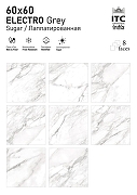 Керамогранит ITC Ceramic ELECTRO Grey Glossy Белый Полированный 60x60 см-3