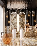 Керамогранит Infinity Ceramica GELATA Oro Scuro High Glossy Голубой Полированный 60x120 см-5