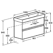 Тумба под раковину Roca Oleta 100 A857641515 подвесная Капучино-5