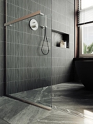 Душевая перегородка Maybah Glass MGD-720-5у 690x1950 в узком профиле Хром матовый стекло прозрачное-5