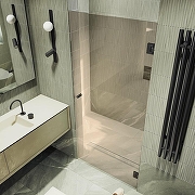 Душевая дверь Maybah Glass MGD-520-6 805x1950 на петлях Черный стекло бронзовое-2