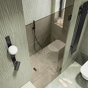 Душевая дверь Maybah Glass MGD-520-6 805x1950 на петлях Черный стекло бронзовое-3