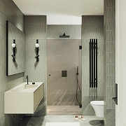 Душевая дверь Maybah Glass MGD-525-6 905x1950 на петлях Черный стекло бронзовое-1