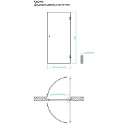 Душевая дверь Maybah Glass MGD-525-6 905x1950 на петлях Черный стекло бронзовое-5