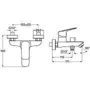 Смеситель для ванны Santek Таос WH5A10009N001 Черный матовый-4