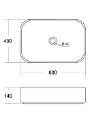 Раковина накладная Orange 60 B03-600W Белая глянцевая-7