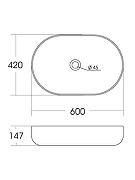 Раковина накладная Orange 60 B04-600W Белая глянцевая-7