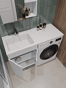 Тумба с раковиной Orange Sistema 120 L STD-120TUW+RAL Белая глянцевая-1