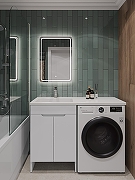 Тумба с раковиной Orange Sistema 120 L STD-120TUW+RAL Белая глянцевая-3