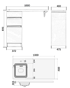 Тумба с раковиной Orange Sistema 100 L ST-40TUW+RAL Белая глянцевая-1