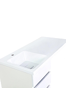 Тумба с раковиной Orange Sistema 100 L ST-40TUW+RAL Белая глянцевая-3