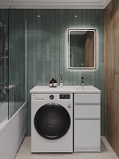 Тумба с раковиной Orange Sistema 100 R ST-40TUW+RAR Белая глянцевая-11