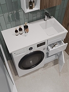 Тумба с раковиной Orange Sistema 100 R ST-40TUW+RAR Белая глянцевая-8