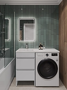 Тумба с раковиной Orange Sistema 110 L ST-110TUW+RAL Белая глянцевая-10