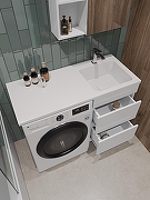 Тумба с раковиной Orange Sistema 110 R ST-110TUW+RAR Белая глянцевая-1