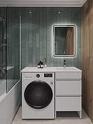 Тумба с раковиной Orange Sistema 110 R ST-110TUW+RAR Белая глянцевая-3