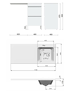Тумба с раковиной Orange Sistema 110 R ST-110TUW+RAR Белая глянцевая-8
